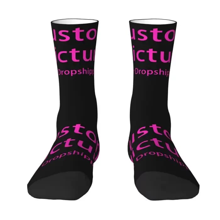 Chaussettes unisexes avec Logo Photo personnalisé pour hommes, chaussettes d'équipage amusantes et p