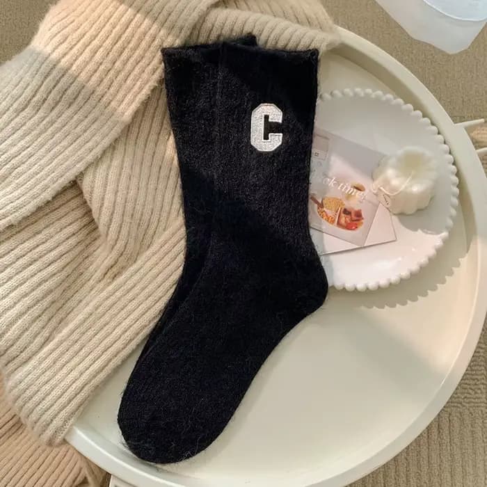Chaussettes de luxe en laine pour femmes, chaudes, en cachemire épais, décontractées, mode japonaise