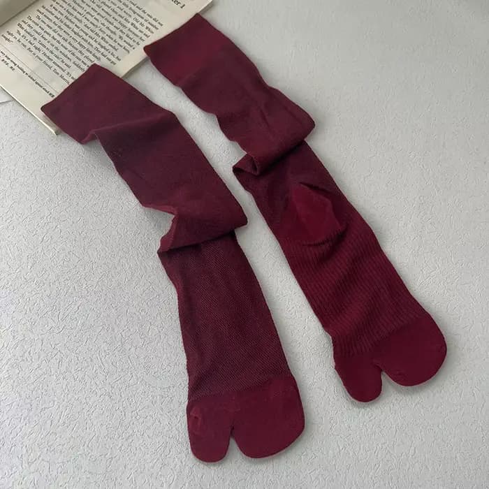Chaussettes à bout fendu Dopamine pour femmes – Chaussettes d'été légères mi-mollet avec maille resp