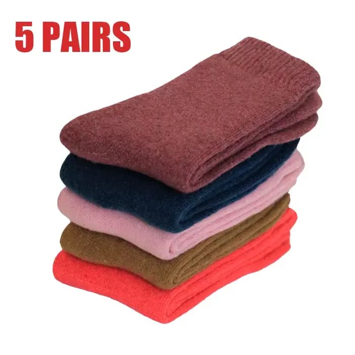 5 paires hiver Super plus épais chaussettes chaudes laine femmes chaussettes nouveau solide laine mé