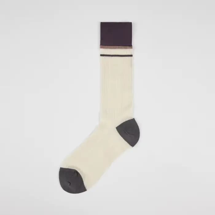 Chaussettes mi-longues pour femmes, Vintage, en soie fine, à rayures verticales, mi-jambe, Protectio