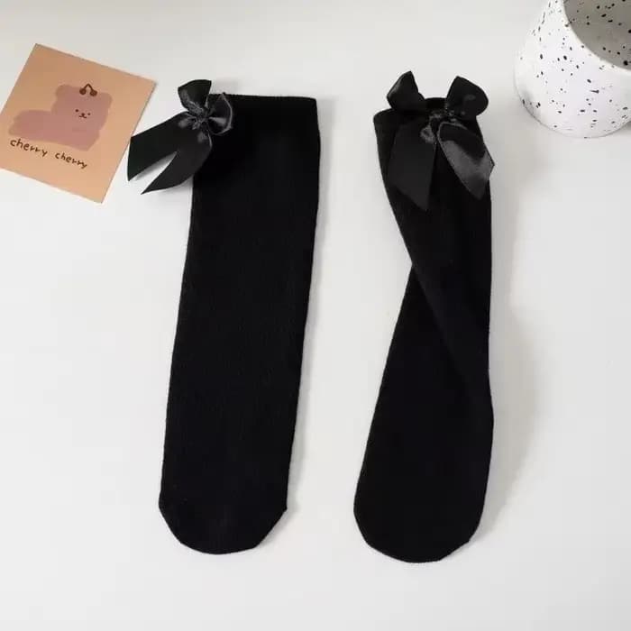Chaussettes Lolita pour filles, en coton, style coréen, avec nœud rose, pour bébés et enfants, migno