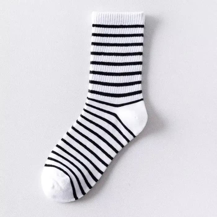 Hommes chaussettes coton respirant coloré blanc noir gris Meias Sox grille rayure décontracté affair