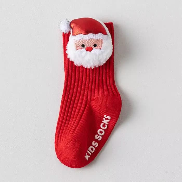 Chaussettes de Noël rouges pour bébé, pour garçon et fille, chaussettes chaudes d'hiver pour enfants