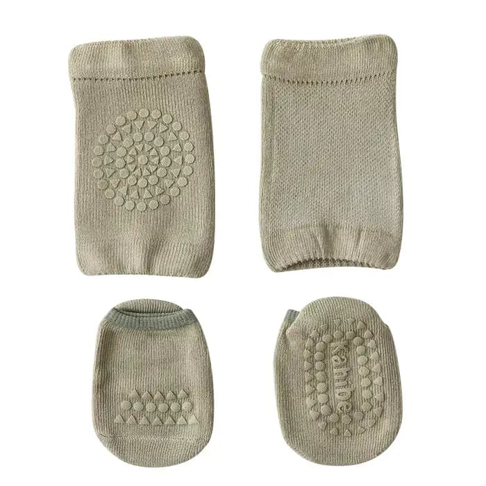 Ensemble de chaussettes et genouillères pour bébé, pour filles et garçons, couleur unie, antidérapan