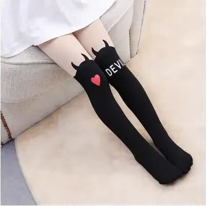 4 à 14 ans enfants filles collants fins collants genou faux tatouage velours bas blanc dessin animé 