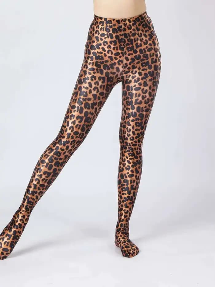 Collants léopard brillants, pantalons taille haute pour femmes, collants Sexy, lisses, brillants, sp