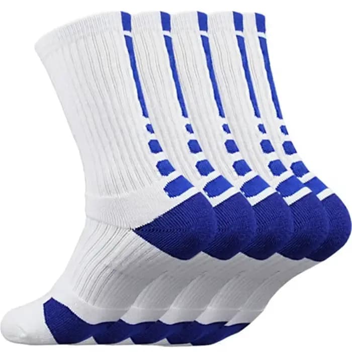 Lot de 5 paires de chaussettes de sport pour hommes avec amorti en tissu éponge, pour basketball, cy