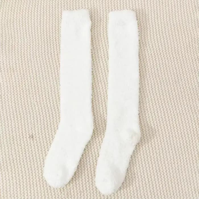 Chaussettes hautes en molleton de corail pour femmes, chaudes, en peluche, Lolita, pour dormir à la 