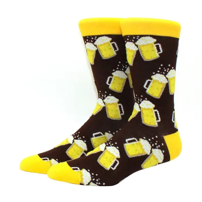 Chaussettes drôles mode Hip Hop Skateboard chaussettes coton dessin animé bière vélo astronaute Pizz