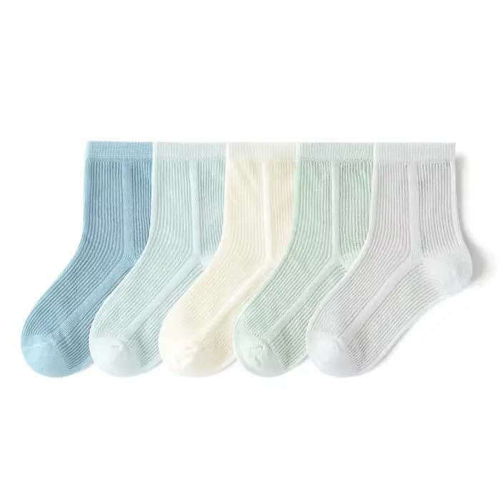 5 paires de chaussettes pour bébé, chaussettes d'été en coton, chaussettes fines en maille, chausset