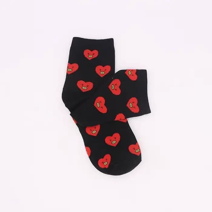 Chaussettes de sport en pur coton BT21 Koya RJ Shooky Man Tata Chimmy Cooky Youth League, motif dess