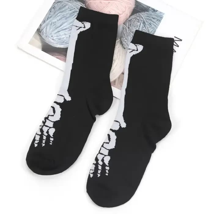 Chaussettes Chaudes Mi-sulfpour Homme et Femme, Simple et à la Mode, pour Halloween, Harajuku, Print