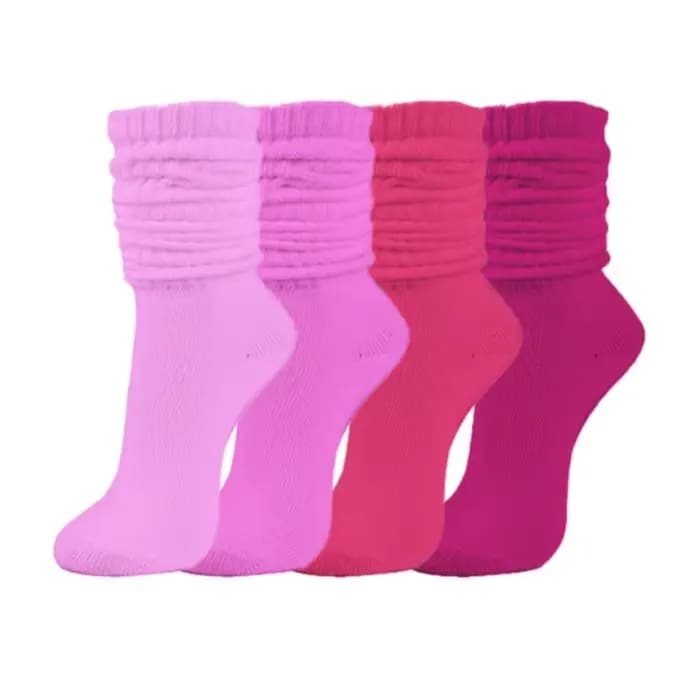 Chaussettes d'équipage pour femmes chaussettes souples rose rouge confortables respirantes évacuant 
