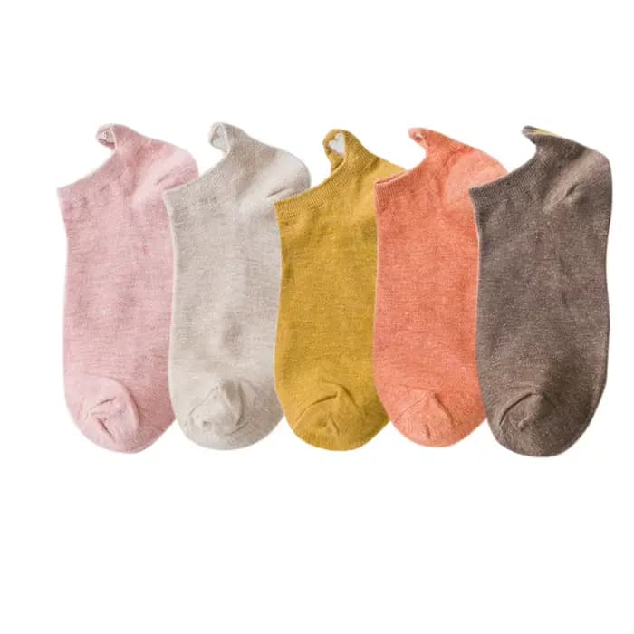 5 paires de chaussettes en forme de cœur pour femmes, chaussettes en coton, courtes, mignonnes et dé