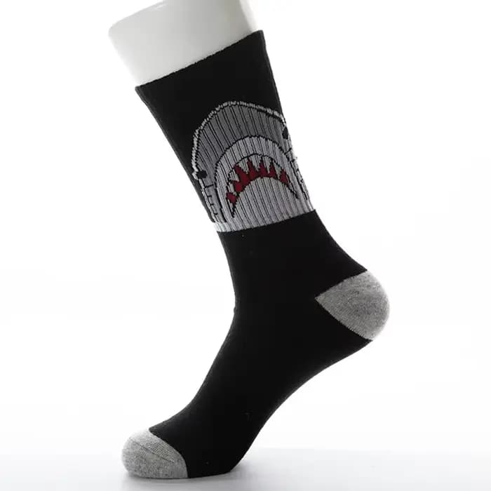 Chaussettes style Harajuku de haute qualité pour hommes et femmes, chaussettes requin en coton, styl