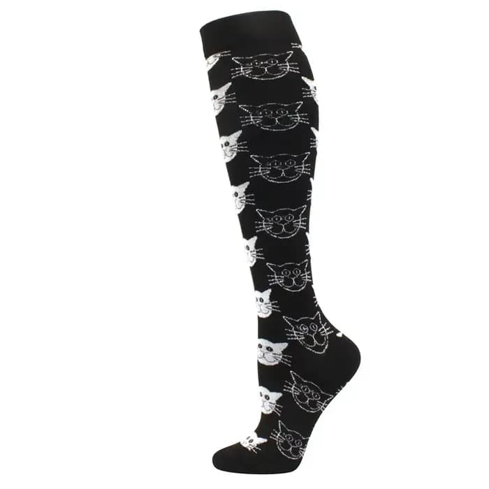 Chaussettes de compression personnalisées, chaussettes élastiques quotidiennes noires, soulage la go