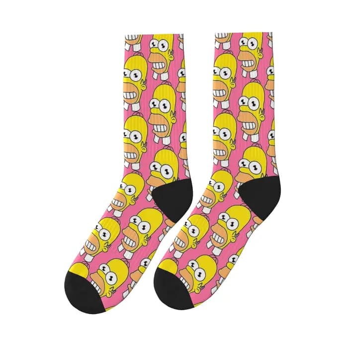 Chaussettes Mr Sparkle S-Simpsons, chaussettes amusantes pour hommes, chaussettes de sport douces po