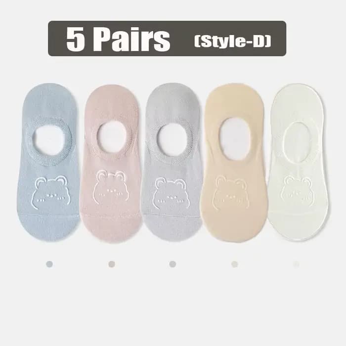 5 paires de chaussettes pour femmes, de haute qualité, assorties, décontractées, été, fond en coton 