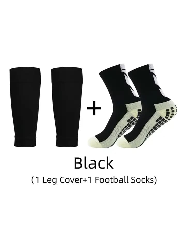 1 paire de chaussettes de sport antidérapantes collées, chaussettes de football à flèche solide et c