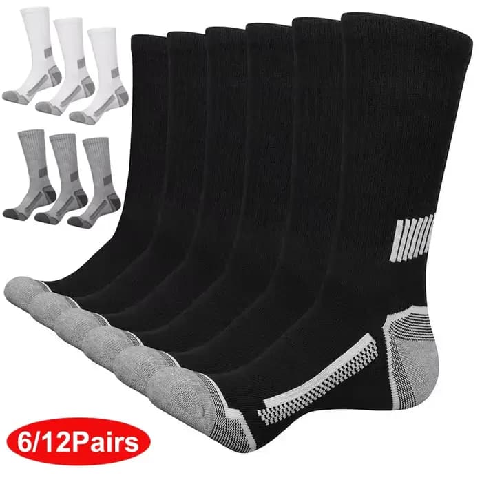 12 paires de chaussettes de sport pour hommes, absorbant la sueur, confortables et respirantes, adap