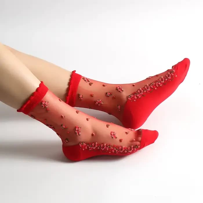 InjSocks-Chaussettes en cristal transparent ultra-mince pour femmes, Chaussettes en verre d'été, Cha