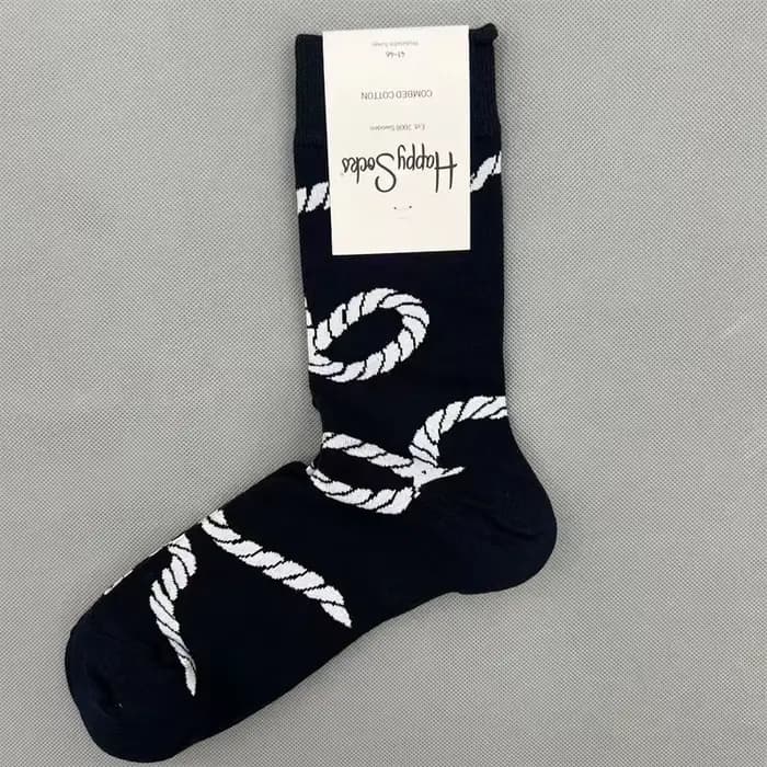Happy Socks nouvelles chaussettes mi-tube pour hommes chaussettes classiques quatre saisons en pur c