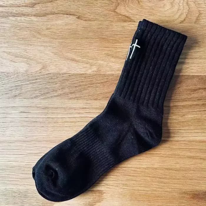 Chaussettes mi-longues croisées noires et blanches, motifs classiques pour hommes et femmes, mode sp