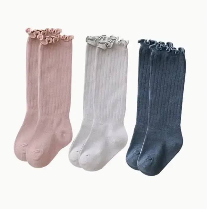 Chaussettes hautes pour bébés et tout-petits, Texture nervurée, douce, extensible, chaleur toutes sa