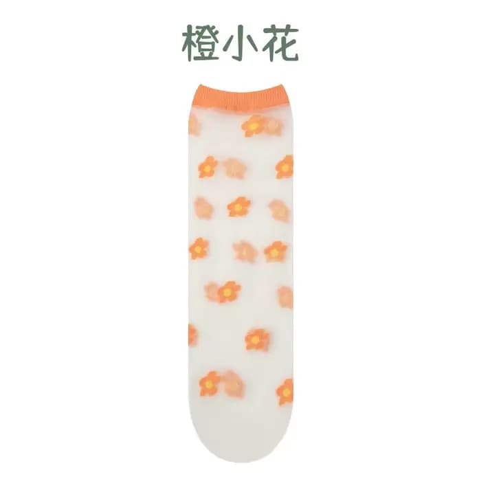 Chaussettes en cristal pour enfants, chaussettes d'été transparentes brodées pour garçons et filles,