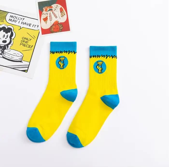 Chaussettes basses SB Dunks pour hommes et femmes, ours de danse coloré, match marée américains, per