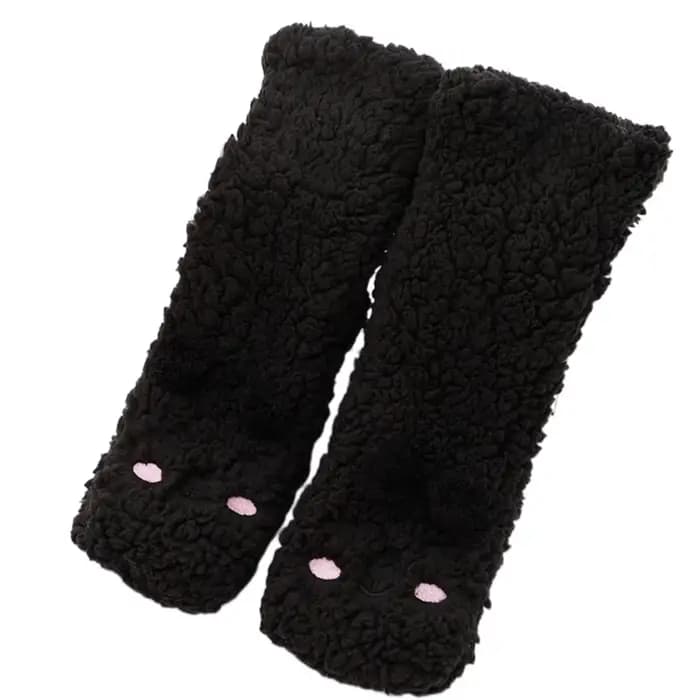 Chaussettes polaires brodées pour femmes, chaussettes de sol d'hiver, chaussettes thermiques épaisse
