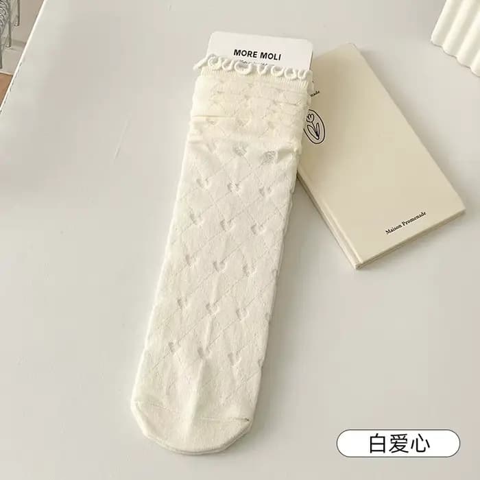 Chaussettes pour femmes Jk Harajuku, blanches et noires, printemps-été, coton, style coréen, simples
