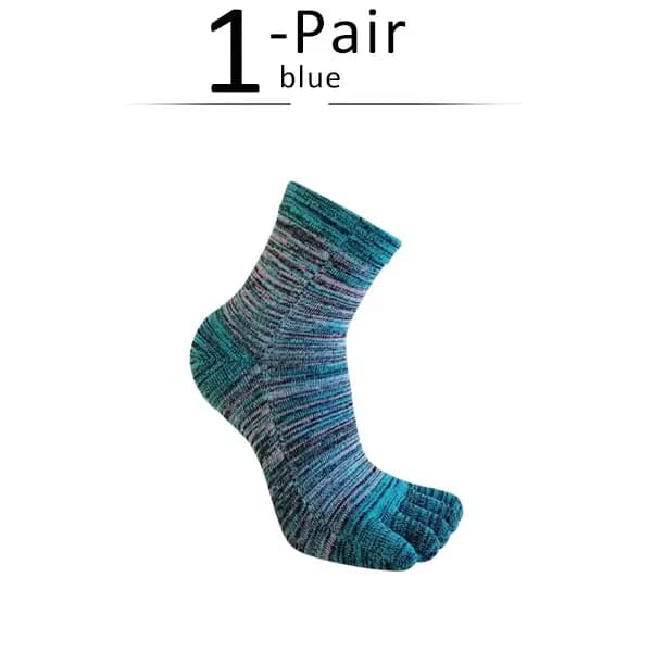 Chaussettes courtes à cinq doigts colorées pour homme, en coton rayé, décontractées, tendance, absor