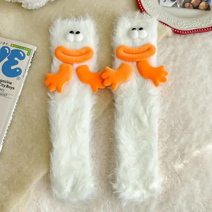Chaussettes de sol en molleton, mignonnes et laides, amusantes, en velours de corail, épaisses et ch