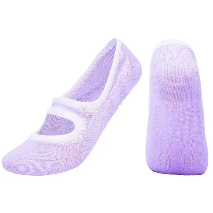 Chaussettes de yoga antidérapantes pour femmes avec poignées en coton mi-mollet longues chaudes resp