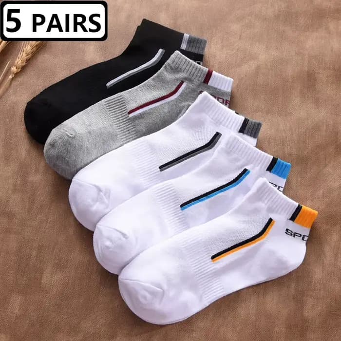 5 paires/ensemble hommes EU43-46 grande taille chaussettes Tube bas cheville chaussettes hommes mâle