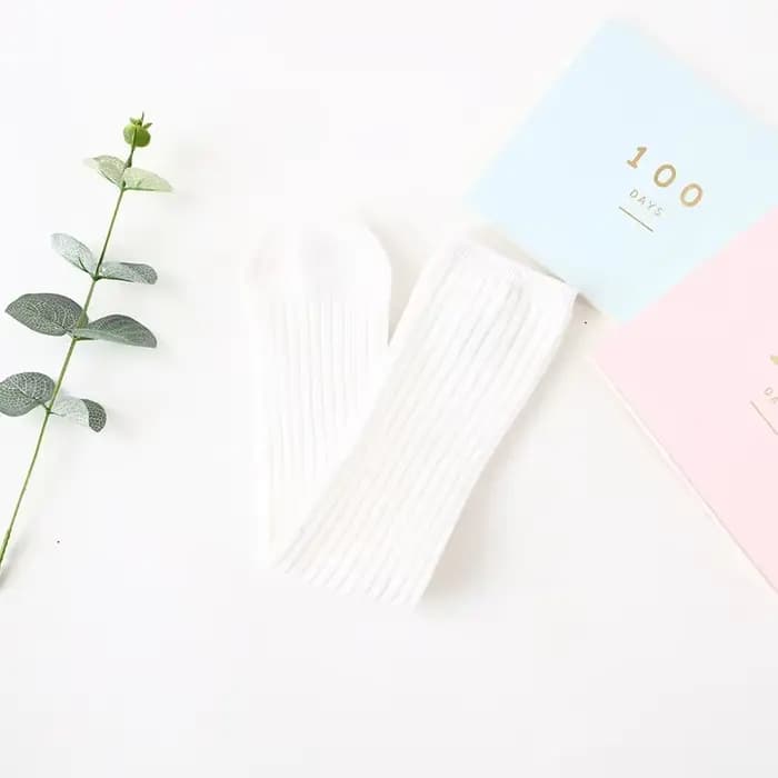 Chaussettes hautes pour enfants, bas couleur barbe à papa, jambières longues, chaussettes mignonnes 