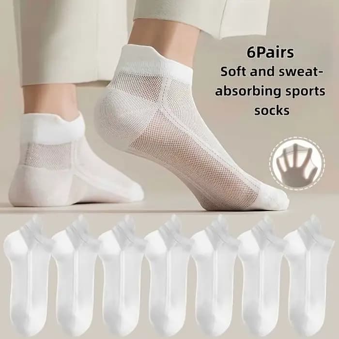 6 paires de chaussettes fines pour le printemps, l'été et l'automne ; Chaussettes courtes respirante