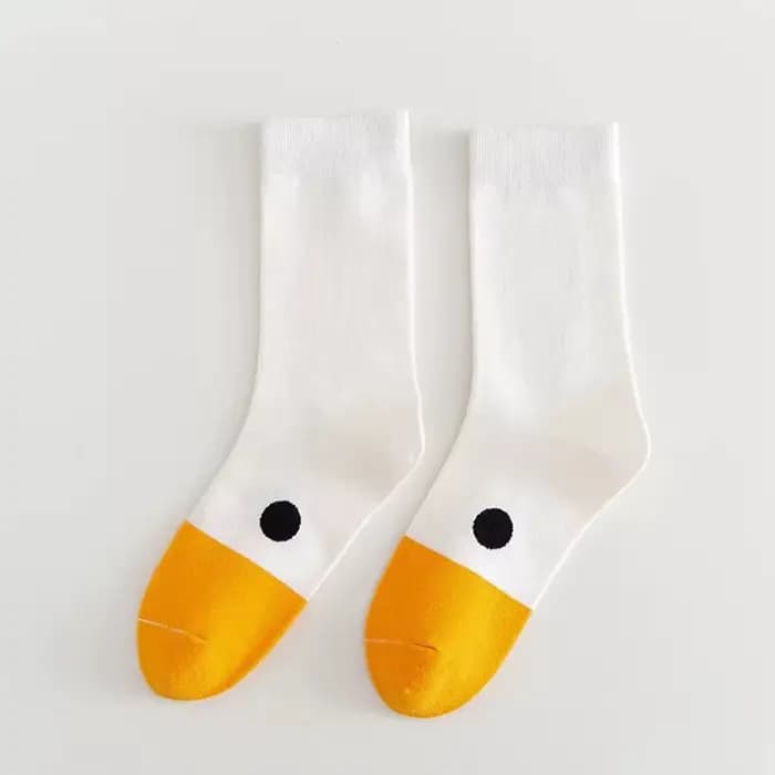 Femmes chaussettes coton mignon Kawaii dessin animé canard imprimé Calcetines Mujer Hip Hop drôle bl