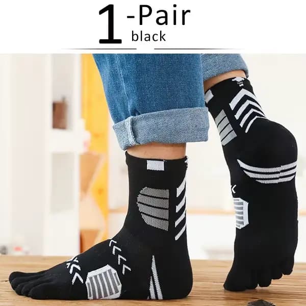 Chaussettes de sport à cinq doigts en coton colorées pour le basketball, le cyclisme, les voyages, l