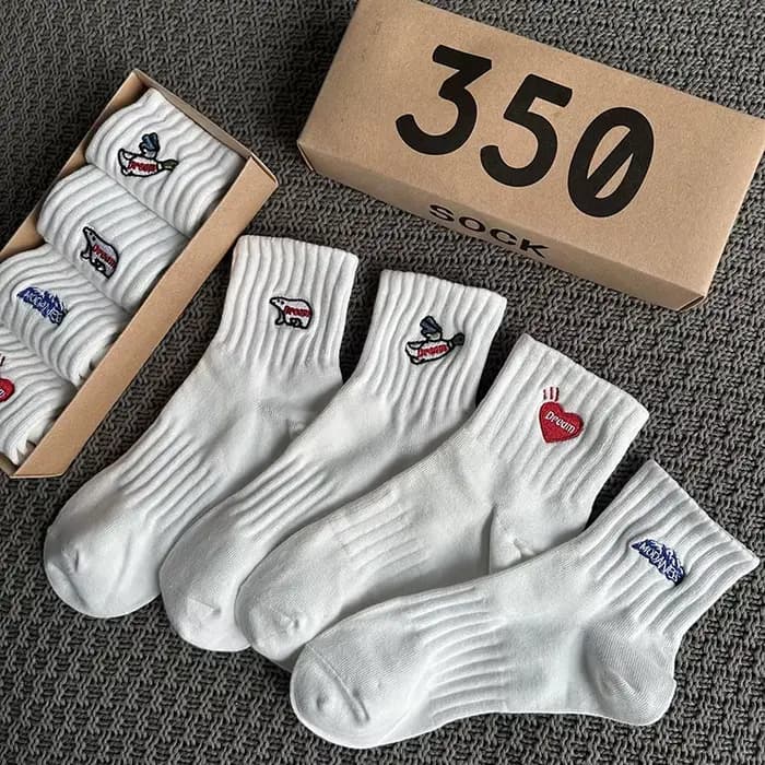 4 paires/boîte de chaussettes pour hommes, chaussettes en coton respirantes pour hommes et femmes, c