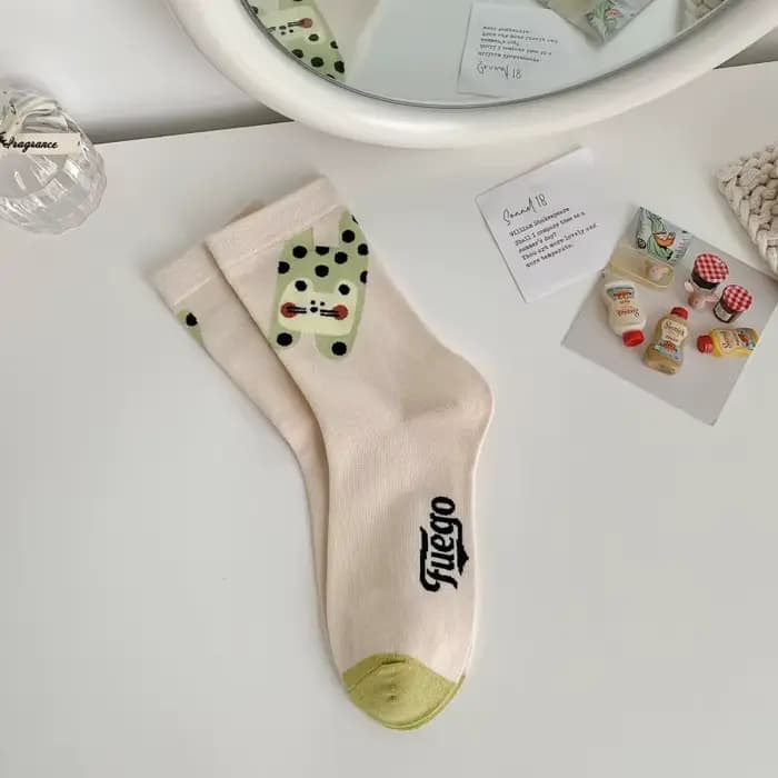Chaussettes drôles 2025 mode Harajuku Vintage coton femmes chaussettes décontracté mode dessin animé