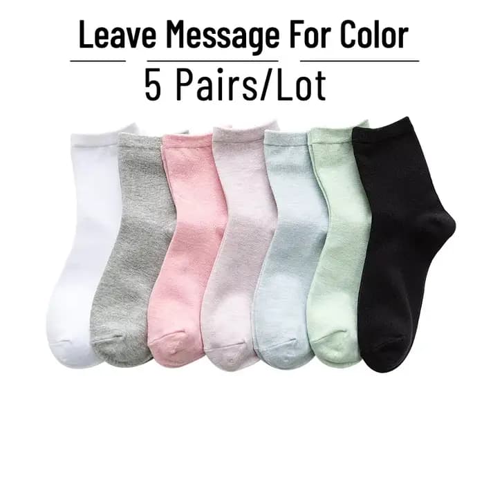 HSS-Chaussettes solides en coton pour femmes, adorables, décontractées, bonne qualité, cadeau idéal,