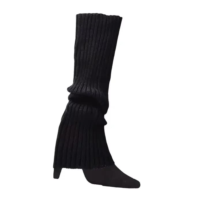 Jambières en tricot de couleur néon pour femmes, chaussettes côtelées brillantes sans pieds, Punk no
