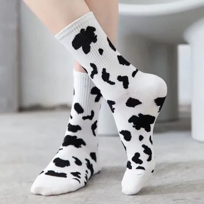 Chaussettes courtes à motif de vache pour femmes, chaussettes de rinçage, chaussettes de planche à r