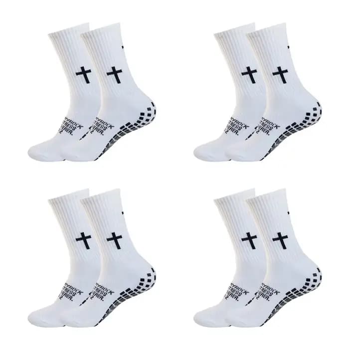 4 paires de chaussettes de Football antidérapantes pour hommes et femmes, chaussettes de Sport à fon