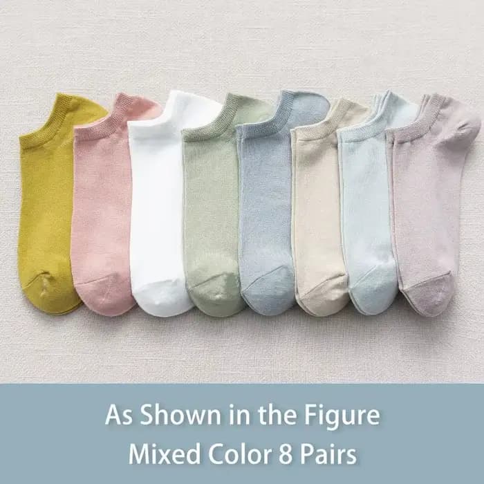 Morandi couleur unie coupe basse et confortable chaussettes 8 paires de printemps et d'été quatre sa