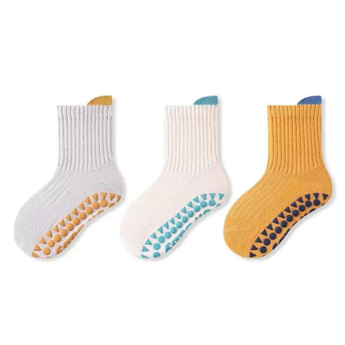 Chaussettes antidérapantes en coton pour bébés de 0 à 6 ans, 3 paires/lot, pour garçons et filles, c