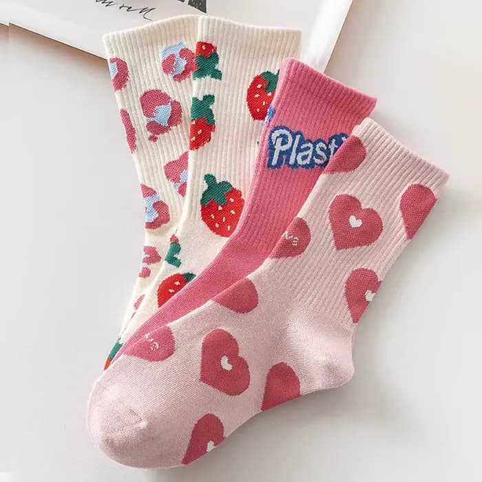 4 paires de chaussettes Saint-Valentin pour femmes, motif cœur rouge, chaussettes mi-hautes, lot pou